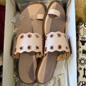Pink Michael Kors Leather Sandal